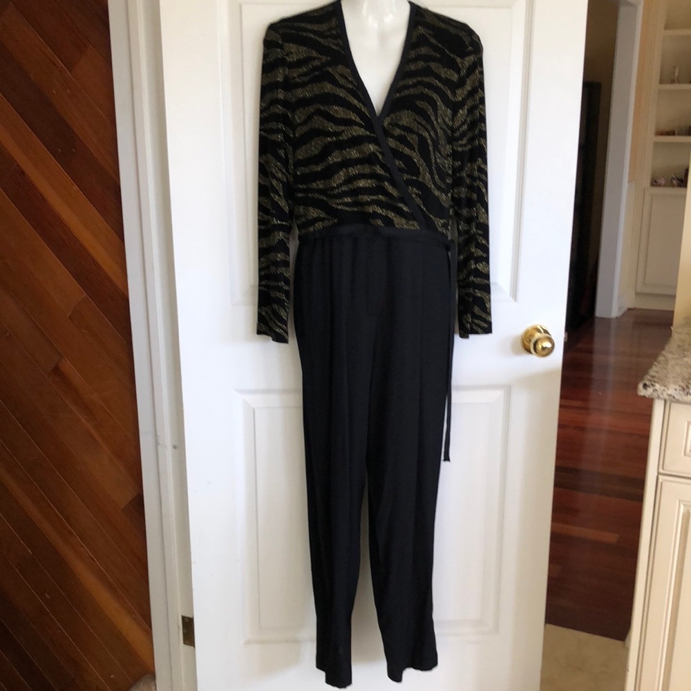 Vintage Black and Gold Women's Jumpsuit